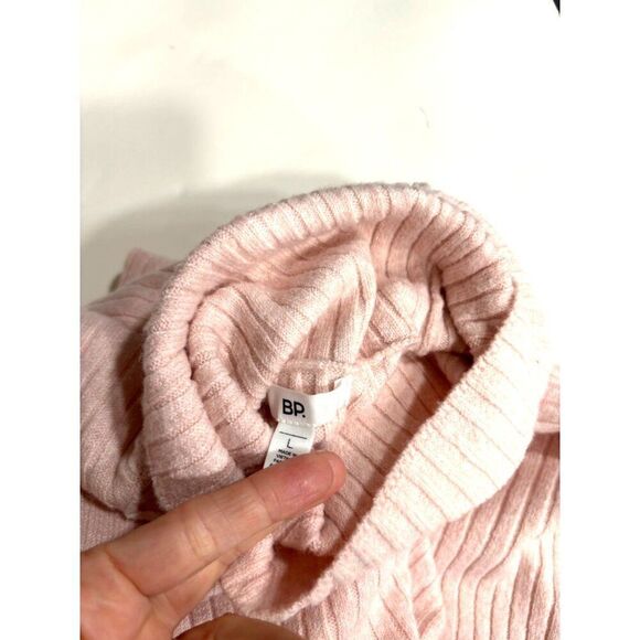 BP. Rib Crop Turtleneck Sweater in Pink Crystal, Sz. L - Picture 5 of 14
